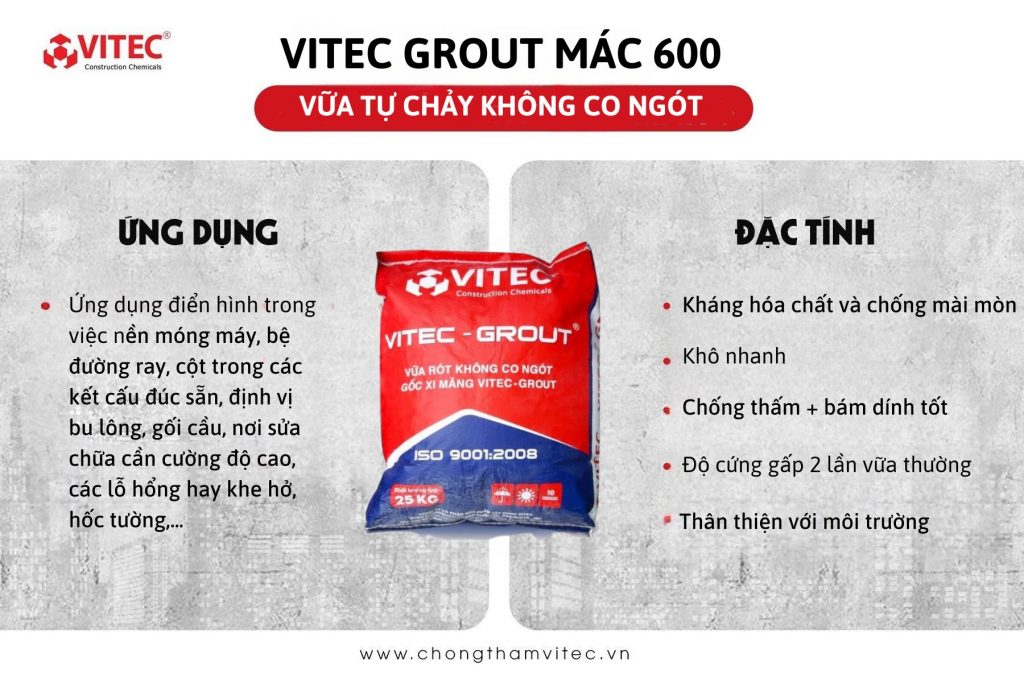 VITEC GROUT – Giải Pháp Vữa Rót Không Co Ngót Hiệu Quả và Bền Vững