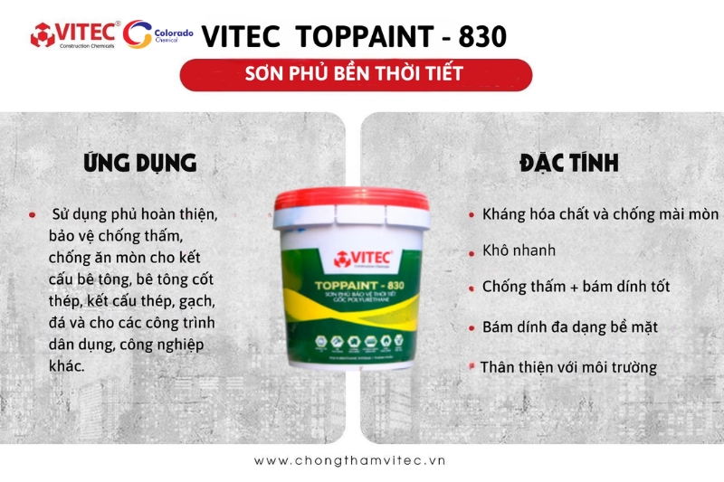 Những ưu điểm nổi bật giúp VITEC TOPPAINT-830 dẫn đầu thị trường