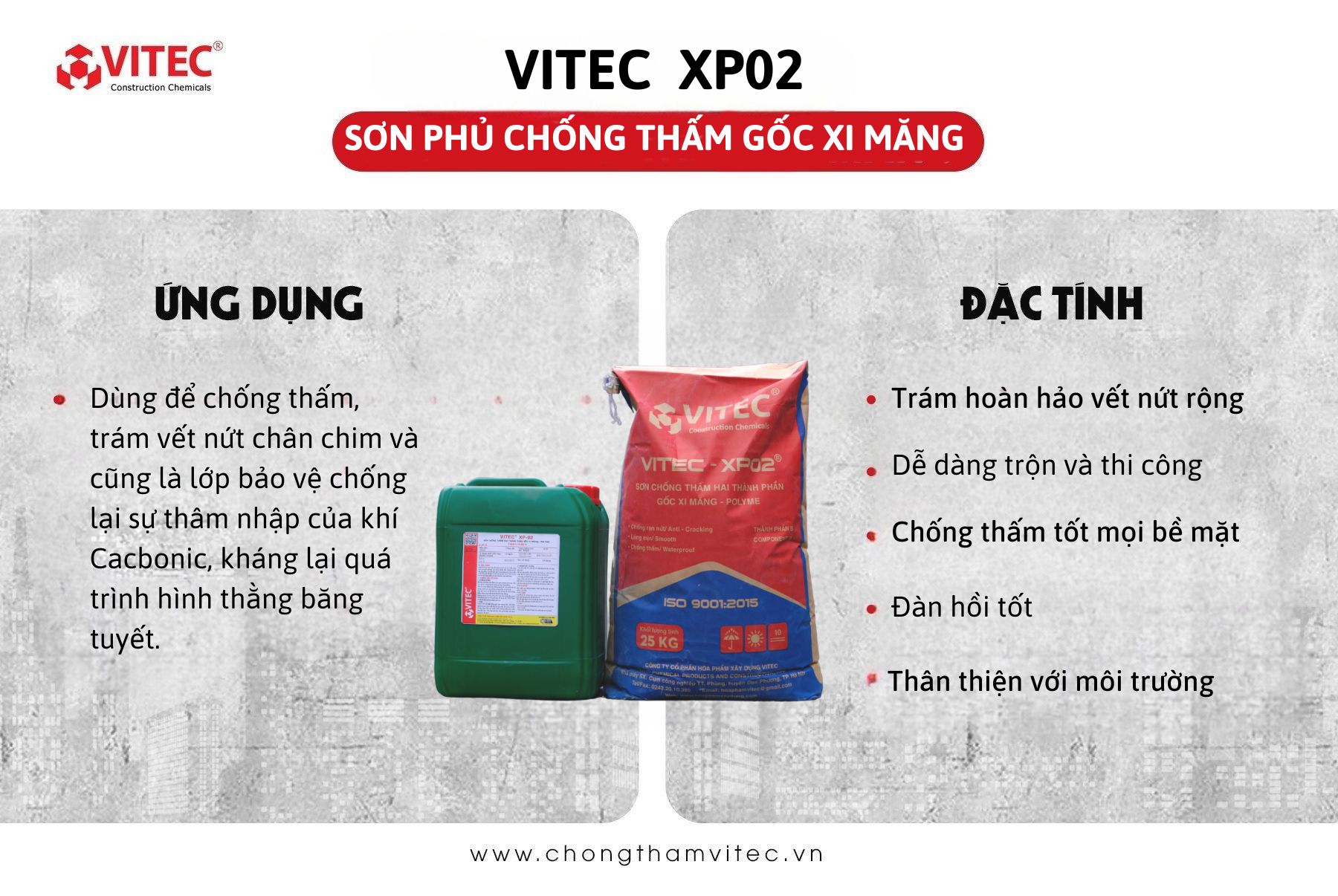 sơn phủ chống thấm VITEC XP02